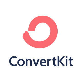 Logo for ConvertKit: Build your creative audience with email marketing.